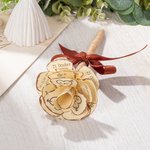 Penna floreale con rosa di carta rustica personalizzata in spago con nomi e nastro per libri degli ospiti decorazione matrimonio regalo per coppie