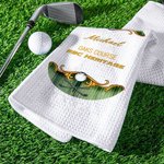 Toalla de Golf Absorbente Personalizada con Texto y Clip para Colgar Accesorios Deportivos Regalo de Cumpleaños para Amante de los Palos de Golf