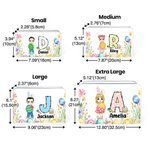 Personalized Cute Flower Egg Cartoon Character Biscuit Tin Box with Initial and Name Easter Party Storage Accessories Gift for Boys Girls