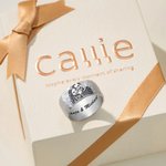 Personalisierter Hammerstruktur Ring mit Haustier-Porträt und Text Gravur Skizze Zeichnung Geburtstag Erinnerung Geschenk für Damen Haustierliebhaber