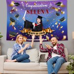 Personalized Multicolor Gradient Congrats Graduation Tapestry Photo Backdrop with Name and Class of 2025 Party Favors for Graduates Seniors