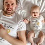 Biberón y taza de cerveza personalizados Camiseta y pijama de bebé de algodón 100% con texto Regalo de cumpleaños del Día del Padre para papá niño