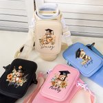 Personalisierte Graduierung Hut Bär Floral Waterproof Water Bottle Carrier Bag für 40oz Stanley mit Tasche verstellbaren Riemen Graduierung Geschenk für Absolventen