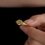 Personalisierte niedliche Katze Hund Kaninchen Linie Zeichnung Tier Ring mit eingraviertem Namen zierlichen Schmuck Geburtstag Jahrestag Geschenk für Frauen