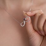 Personalized Simplicity Infinity Symbol Photo Projection Necklace Anniversary Birthday Mother's Day Gift for Women