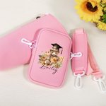 Personalisierte Graduierung Hut Bär Floral Waterproof Water Bottle Carrier Bag für 40oz Stanley mit Tasche verstellbaren Riemen Graduierung Geschenk für Absolventen