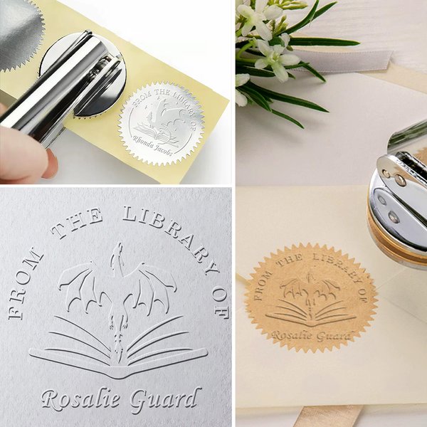 Personalised I'm Not A Bookworm I'm A Book Dragon Book Embosser Stamp From The Library of Dragon Gift for Book Lover