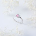 Gepersonaliseerde sierlijke dubbele hart geboortesteen ring verjaardag verjaardag moederdag cadeau voor vrouwen