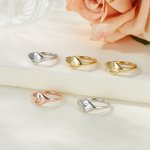 Personalisierte niedliche Katze Hund Kaninchen Linie Zeichnung Tier Ring mit eingraviertem Namen zierlichen Schmuck Geburtstag Jahrestag Geschenk für Frauen