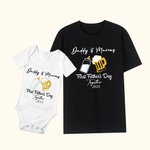 Biberón y taza de cerveza personalizados Camiseta y pijama de bebé de algodón 100% con texto Regalo de cumpleaños del Día del Padre para papá niño