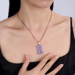 Personalised Multicolor Enamel Initial Necklace with Name Birthday Anniversary Gift for Family