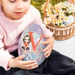 Gepersonaliseerd Cartoon Karakter initiaal invulbaar Jumbo paasei met naam Holiday Basket Stuffers Pasen Verjaardag Party Favors Gift voor jongens meisjes