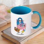 Mug personnalisé multicolore en tricot avec nom Cadeau d'anniversaire pour les amoureux du crochet et de la couture