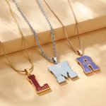 Personalised Multicolor Enamel Initial Necklace with Name Birthday Anniversary Gift for Family
