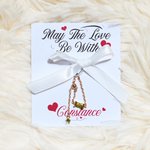 Personalized Dainty Birthstone Adjustable Chain Ring with Greeting Card Birthday Anniversary Gift for Women