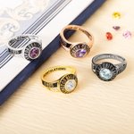 Personalized Engraved Birthstone Zircon Graduation Ring with Name and Year Class of 2025 Graduation Gift for Graduates