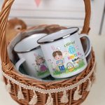 Personalisierte Ostern Offizielle Egg Hunter Cartoon Charakter 11oz Emaille Becher mit Namen Ostern Party Geschenk für Jungen Mädchen