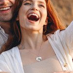 Personalized Engraved Heart Photo Necklace with Text Birthday Anniversary Gift for Family Friend