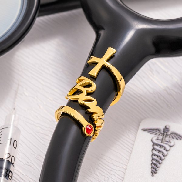 Personalized Birthstone Cross Stethoscope Name Tag Nurses Week Appreciation Graduation Gift for Nurses Doctors Medical Assistants