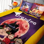 Personalized Halloween Theme Witch Vampire Cartoon Character Soft Throw Blanket with 1-6 Names Home Decor Holiday Party Gift for Family Kids