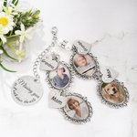 Personlig spets oval fotobukett Charm med hjärtgraverat hänge Minnesmärke Bröllopsgåva till brud