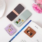 Personalized Cartoon Graduate Birth Flower Magnetic Leather Bookmark with Name Birthday Graduation Gift for Book Lover Bookworm