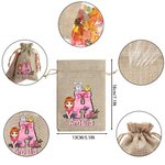 Personalizzato personaggio Cartoon Bunny Chick Bow Initial riutilizzabile coulisse Burlap Treat Bag con nome Easter Party Gift per bambini