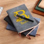 Personalizada de dibujos animados Graduado Inicial PU Cuaderno de cuero con el nombre y 200 páginas rayadas Cumpleaños Regalo de graduación para los graduados