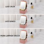 Portagioie in pelle PU portatile da viaggio personalizzato con nome e fiore di nascita specchio LED regalo di San Valentino per donne