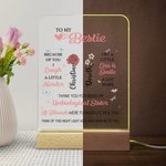 Personalised To My Bestie 2 Birth Flowers 4 Colours LED Night Light with Wood Base Home Desk Decor Birthday Friendship Gift for Sisters Friends
