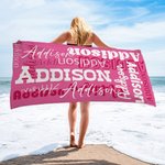 Personalized Multicolor Oversized Quick Dry Name Beach Towel Travel Essential Birthday  Gift for Family Friend