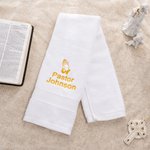 Personalized Praying Hands Embroidered Super Absorbent 100% Cotton Towel with Name Daily Use Religious Baptism Gift for Pastor Christian