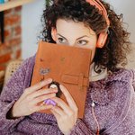 Personalised Cute Cartoon Women Graduate Birth Flower A5 Leather Notebook Cover with Name Birthday Graduation Gift for Graduates