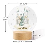 Gepersonaliseerde Dromerig Draak Kasteel Acryl LED Nachtlampje met Houten Basis Naam Babykamer Decor Babyshower Verjaardagscadeau voor Kinderen