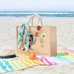 Borsa in iuta personalizzata con nome personaggio e fiore di nascita regalo perfetto per matrimonio e compleanni per donne