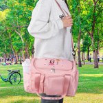 Sac à Bandoulière Personnalisé avec Personnage Fleur et Nom Accessoire de Voyage avec Multi-Compartment Cadeau Anniversaire pour Femme