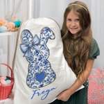 Personalised Cute Bow Bunny Drawstring Gift Bag with Name Easter Party Gift for Kids Family