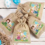 Gepersonaliseerde Officiële Ei Jager Cartoon karakter koord Burlap traktatie zak met naam Pasen partij Favor Gift voor jongens meisjes