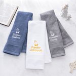 Personalized Praying Hands Embroidered Super Absorbent 100% Cotton Towel with Name Daily Use Religious Baptism Gift for Pastor Christian