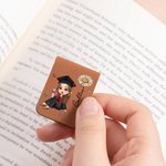 Segnalibro in pelle magnetico personalizzato con nome regalo di compleanno e laurea per amanti dei libri