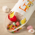 Personalized Cartoon Easter Bunny Character Bucket Bag Basket with Initial and Name Easter Egg Hunt Supplies Party Pavors Gift for Boys Girls