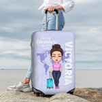 Funda de maleta personalizada 'Solo chica/chico que quiere viajar'  para maletas de 18-32 pulgadas con cremallera regalo para amantes de los viajes 
