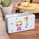 Gepersonaliseerde Cartoon karakter geboorte bloem Food-grade snoep Cookie koekje opslag Tin met naam Festival partij Gunsten Gift voor kinderen familie