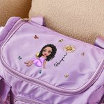 Sac à Bandoulière Personnalisé avec Personnage Fleur et Nom Accessoire de Voyage avec Multi-Compartment Cadeau Anniversaire pour Femme