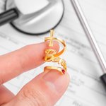 Personalized Birthstone Cross Stethoscope Name Tag Nurses Week Appreciation Graduation Gift for Nurses Doctors Medical Assistants