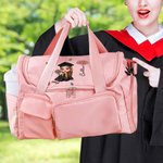 Sac à Bandoulière Personnalisé avec Personnage Fleur et Nom Accessoire de Voyage avec Multi-Compartment Cadeau Anniversaire pour Femme