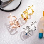 Personalized Birthstone Cross Stethoscope Name Tag Nurses Week Appreciation Graduation Gift for Nurses Doctors Medical Assistants