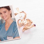Personalized Birthstone Cross Stethoscope Name Tag Nurses Week Appreciation Graduation Gift for Nurses Doctors Medical Assistants