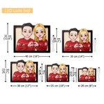Gepersonaliseerde Hartgebaar Cartoonfiguur Naam Houten Portret Fotolijst met Standaard Woondecoratie Jubileum Valentijnsdag Cadeau voor Koppels