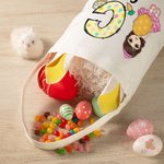 Personalized Easter Egg Cartoon Character Bunny Ears Egg Hunt Basket with Initial and Name Birthday Party Favors Gift for Kids